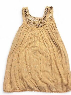 Sleeveless Crochet tank in Warm Mustard